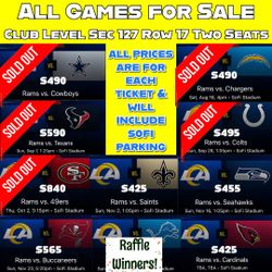 Chargers or Rams Tickets   Club Level Seats