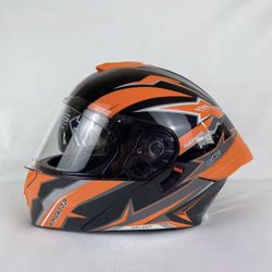 Orange Motorcycle Helmet 