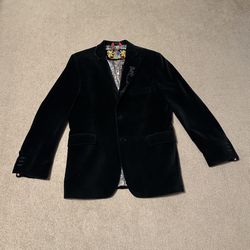 Robert Graham Velvet Dragon Jacket Size 42 Made In Italy Black