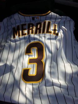 Authentic Nike number 3 large white and brown stripe Jersey