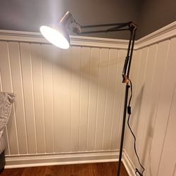 Metal Floor Lamp, Adjustable Swing Arm Floor Lamps with Heavy Duty Base