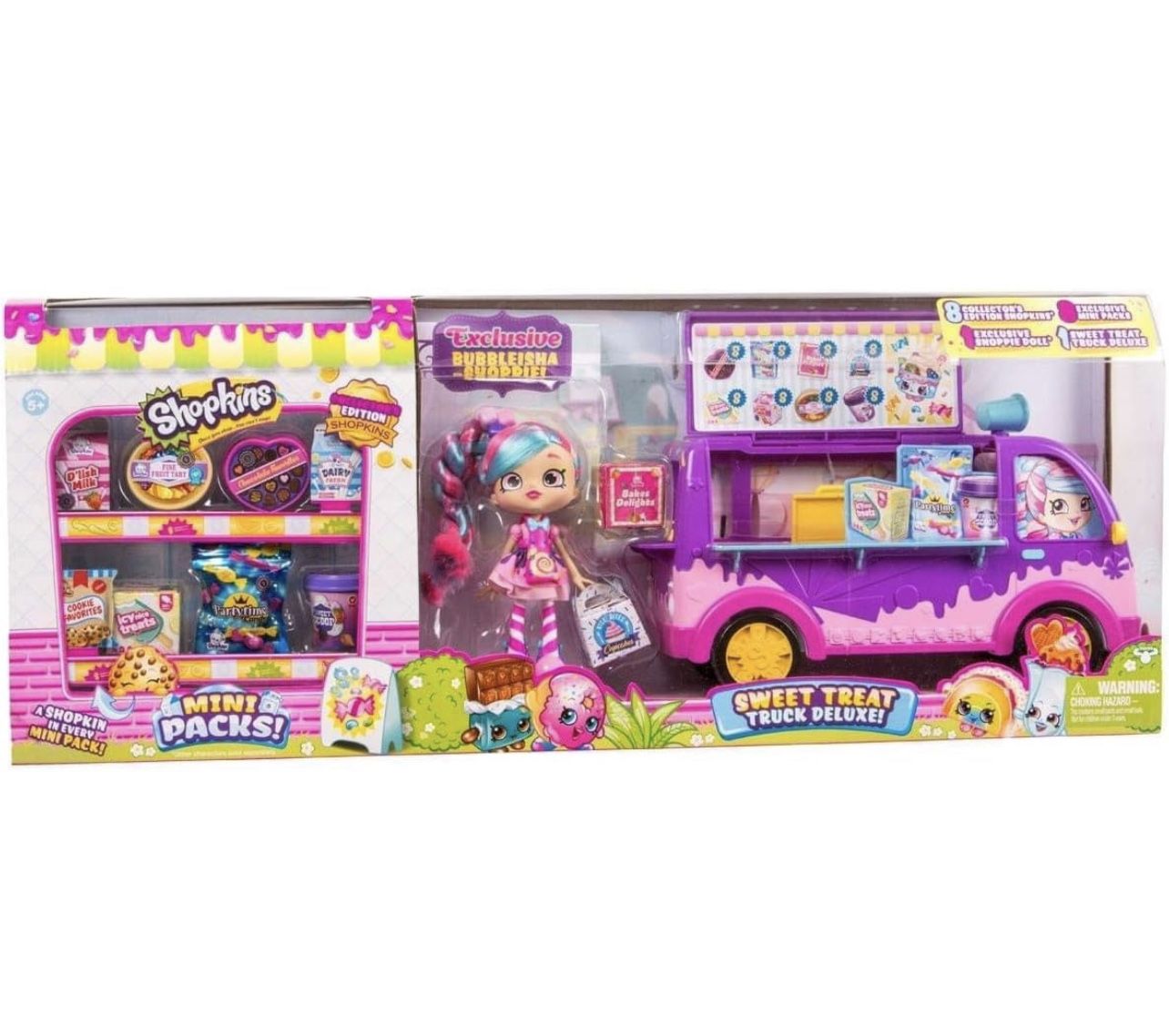 SHOPKINS Sweet Treat Truck Deluxe Playset - NEW - Exclusive BUBBLEISHA Shoppie 