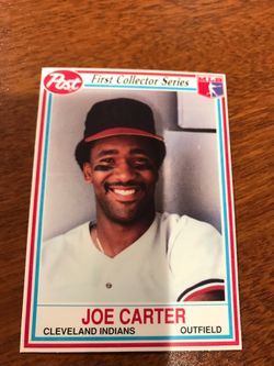 1990 Post Cereal Joe Carter Cleveland Indians Blue Jays Baseball card