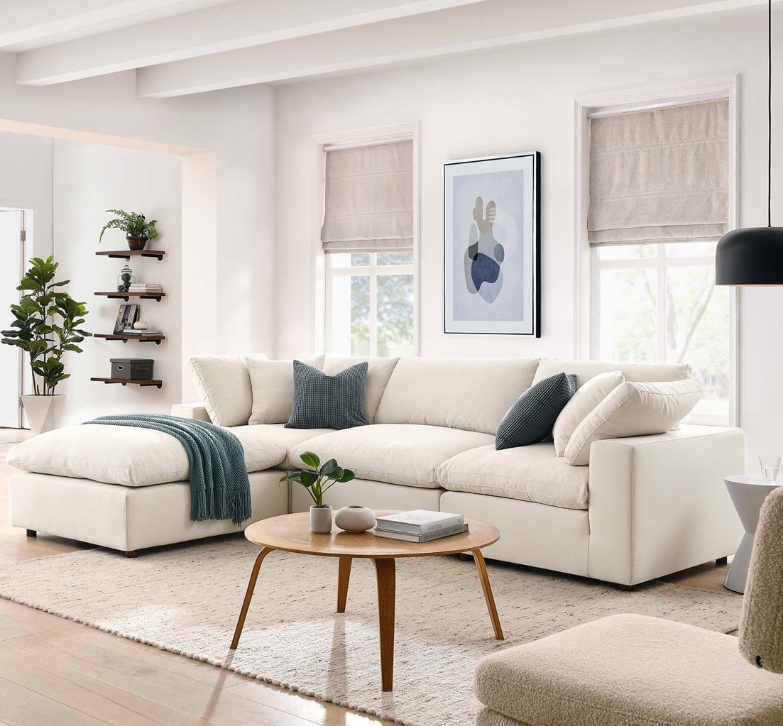 4 Piece Down Filled Overstuffed Sectional Sofa Set in Light Beige (MO3356) $1699 FREE LOCAL DELIVERY 