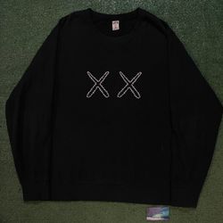 KAWS X Uniqlo X Sesame Street black crewneck