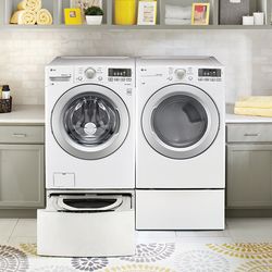 MAYTAG BRAVOS SERIES  WASHER  AND MATCHING ELECTRIC DRYER W/PEDESTAL DRAWERS