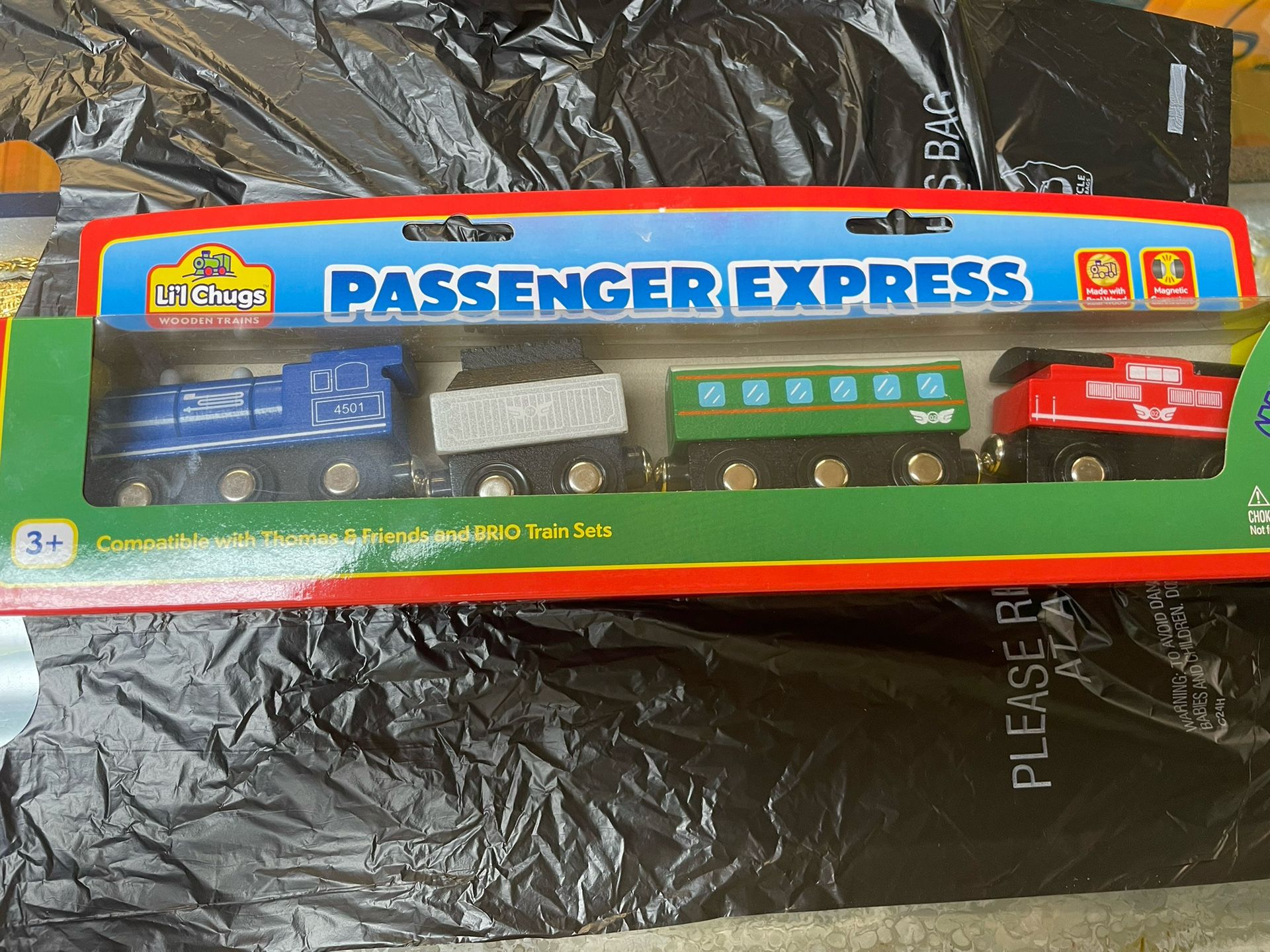 Four Piece Wooden Magnetic Coupler Train