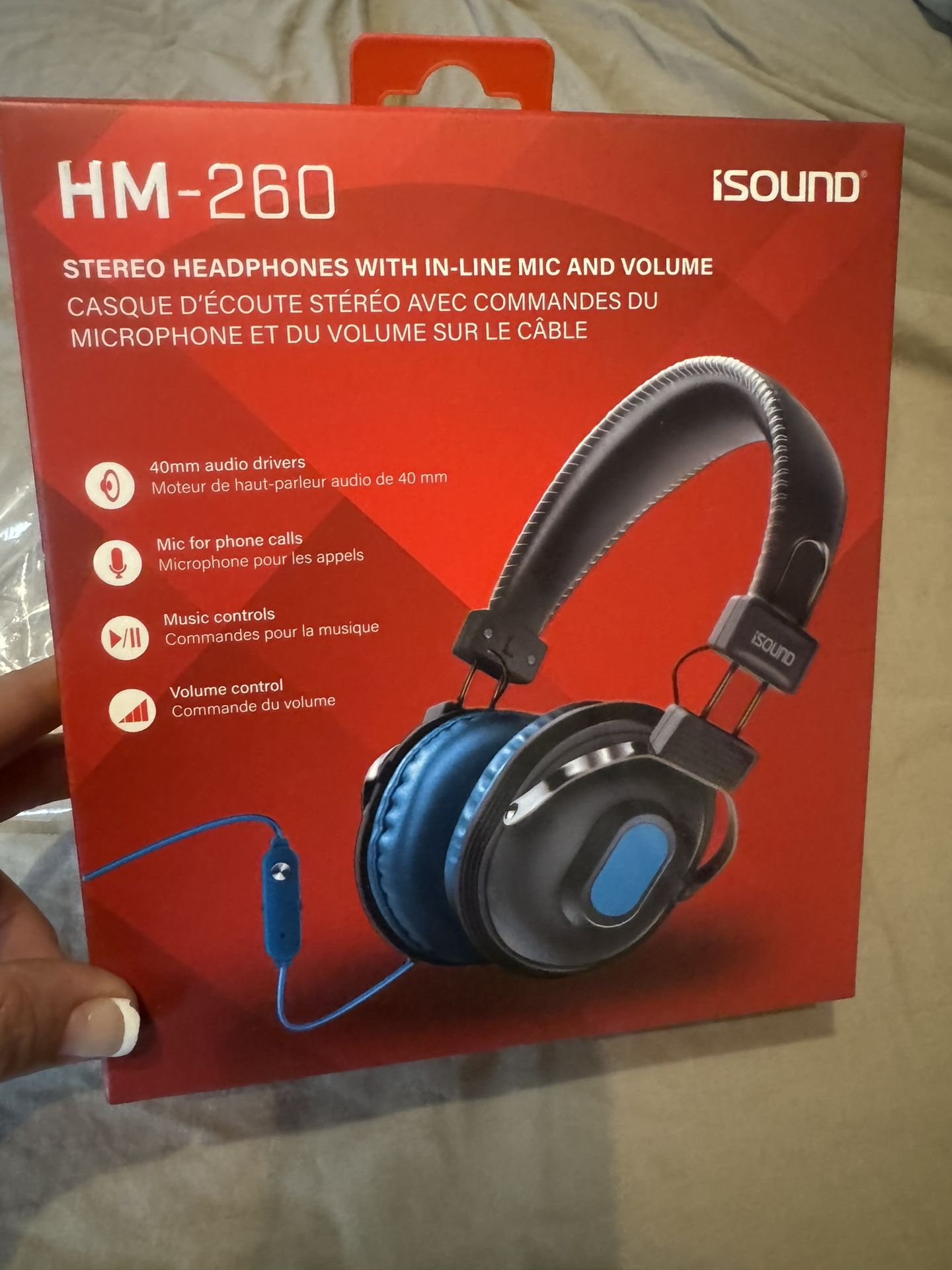 HM-260 Isound Stereo Headphones With In-line Mic Volume