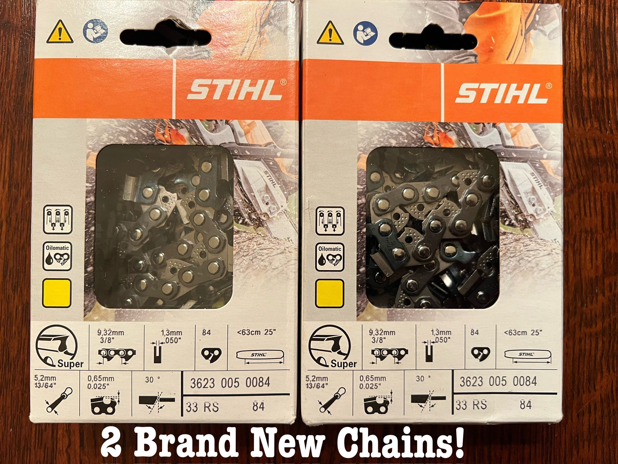 Stihl OEM 2-Pack 33RS-84 25"  Chainsaw Chains .050 3/8" 84DL  3623 005 0084