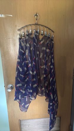 Sheer Scarves with Lipstick Print
