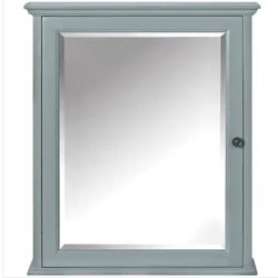 Hamilton 23-3/4 in. W x 27 in. H x 8 in. D Framed Surface-Mount Bathroom Medicine Cabinet in Sea Glass