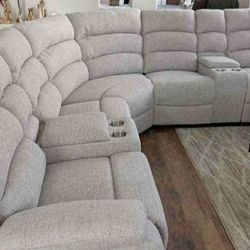 New 116x116 fabric recliner sectional couch / free delivery