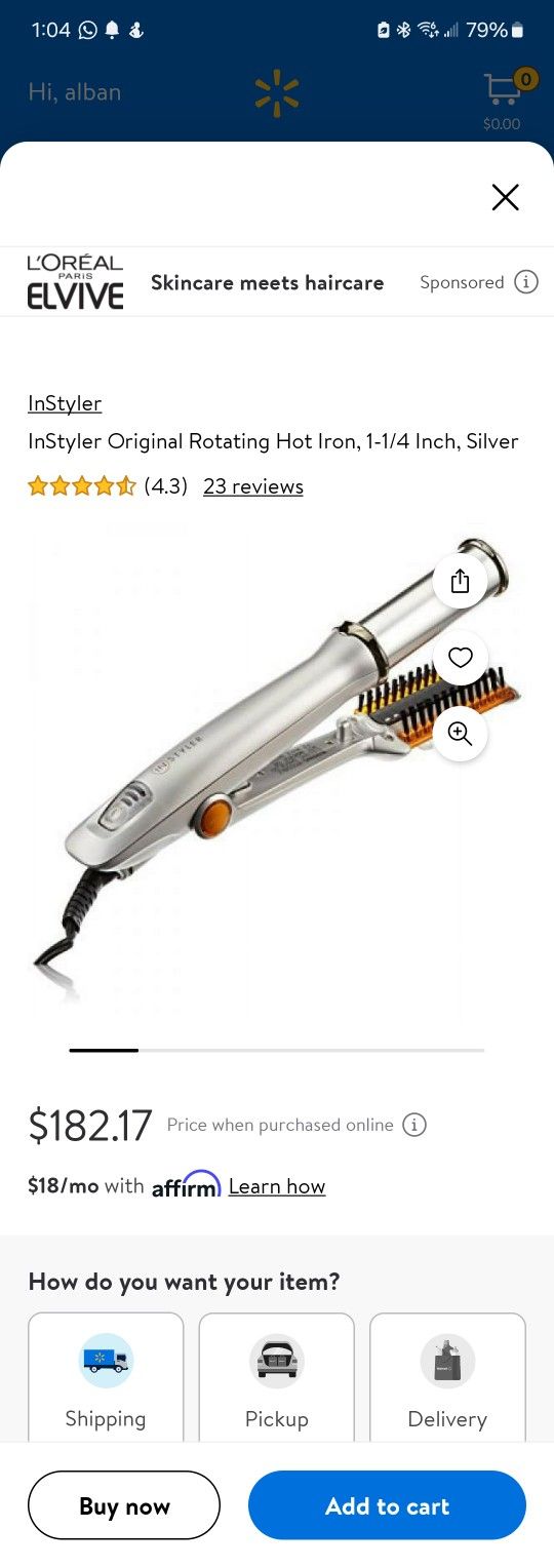 Instyler IS-1001 Rotating Hot Curling Iron Hair Brush Tre Milano 