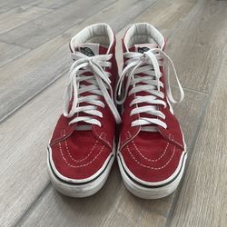 Red Vans Sk8-hi High-Tops