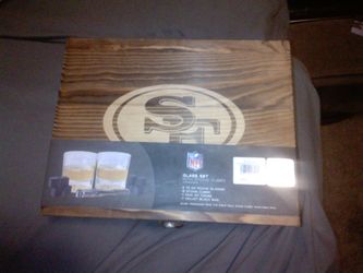 NFL 49ers glass set with stone cubes "NEW"