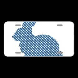 License Plate Novelty Car Front Easter Bunny Easter Bunny Plaid Blue