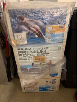 12Ft X 30In Prism Frame Premium Above Ground Swimming Pool Set with Filter Pump