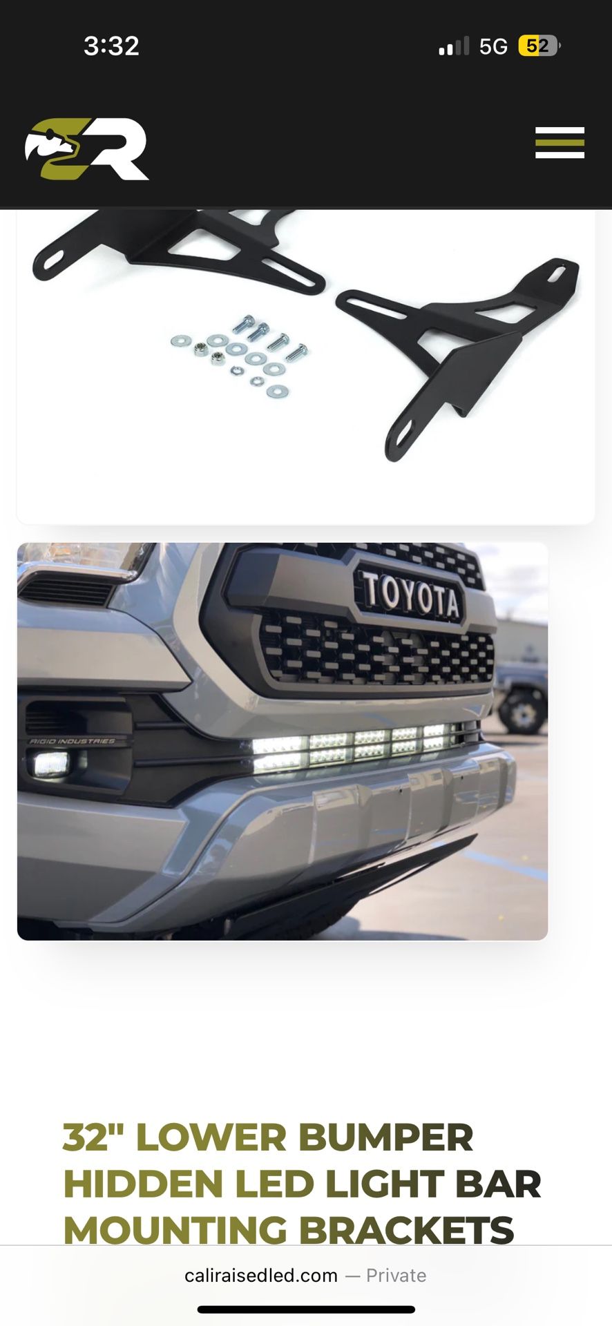 Tacoma Light Bar Mount