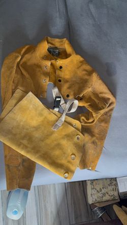 Professional Leather Welding Cape Jacket & Quick-Release Bib