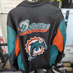 Vintage Miami Dolphins leather jacket