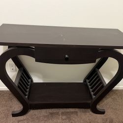 Free! Brown Wooden Table|Stand With Drawer