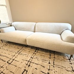 91” Sofa From Article In White Quartz