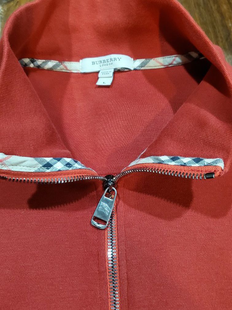 Burberry Authentic Red Pullover, Mens Size Large