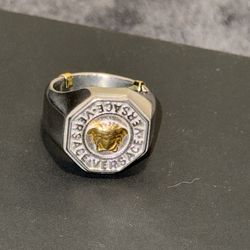 Designer ring stainless steel 2 tone size 9