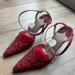 Manolo Blahnik Red Heels Size 38 1/2