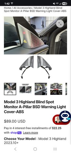 Tesla Model 3 Highland Blind Spot Detection Light