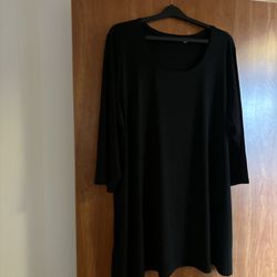 Susan Graver 3/4 Sleeve Long Tunic Blouse / Dress 3XL