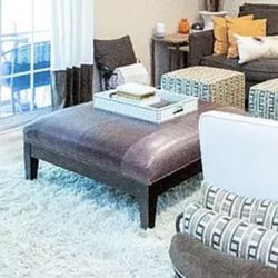 Real Leather Ottoman – Distressed Look