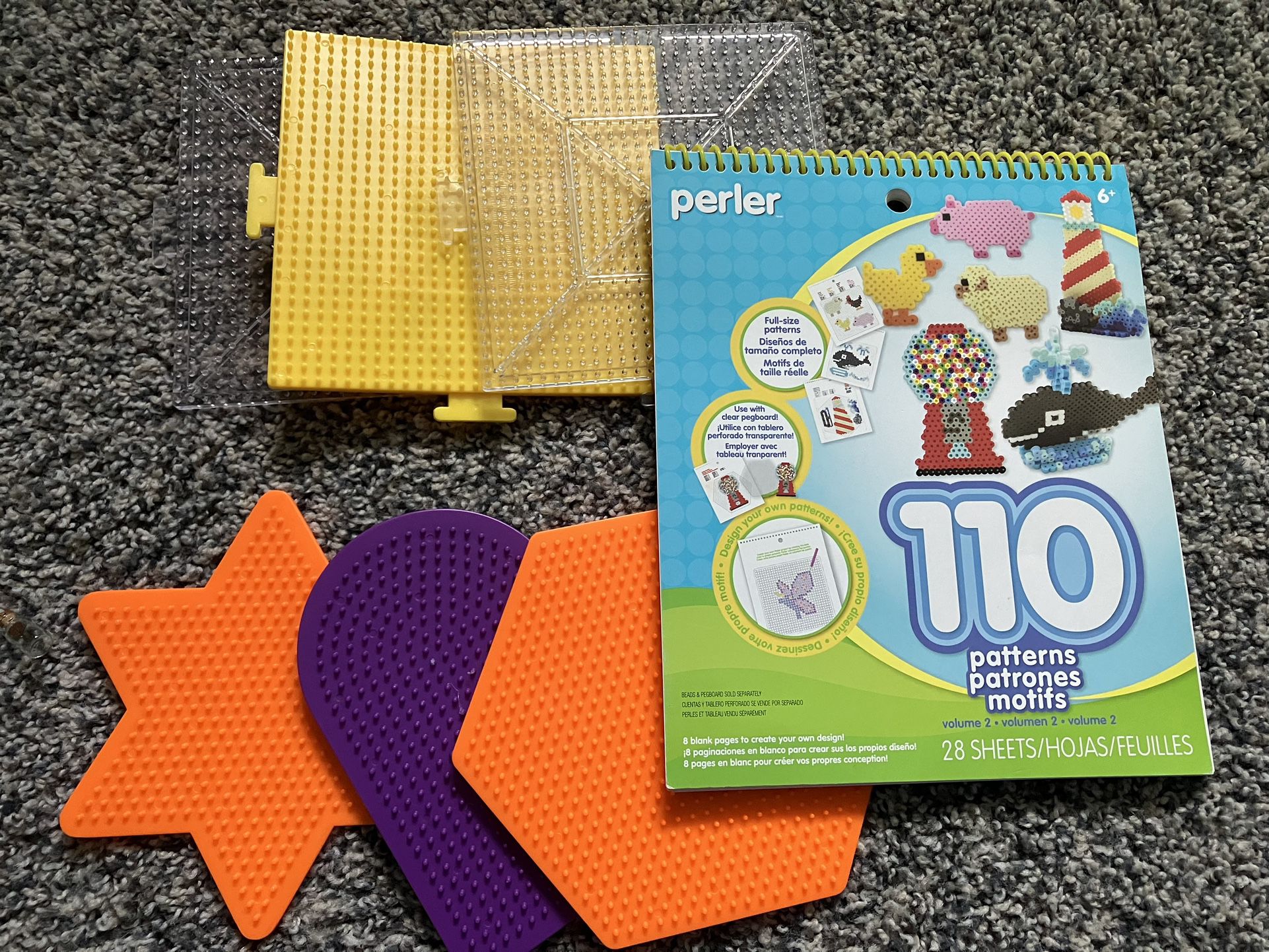 Perler Bead Pattern Book And 6 Peg Boards