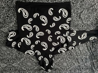 Riot Empire Paisley Print Fleece Pullover Hoodie Black White Men's 5x