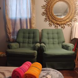 2 Swivel Rocking Chairs