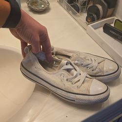 White Canvas Converse Low Top Sneakers