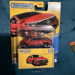 Matchbox Collectors 2022 Mercedes-Benz EQS Red Premium Rubber Tires 1:64