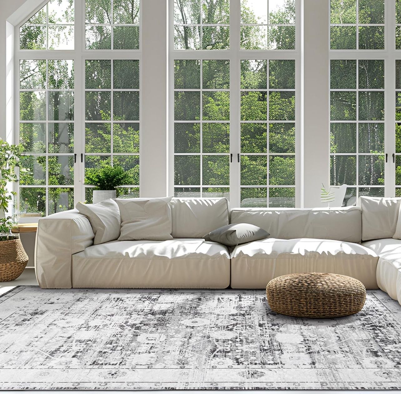 NEW 4x6 Dark Grey & White Rug $20