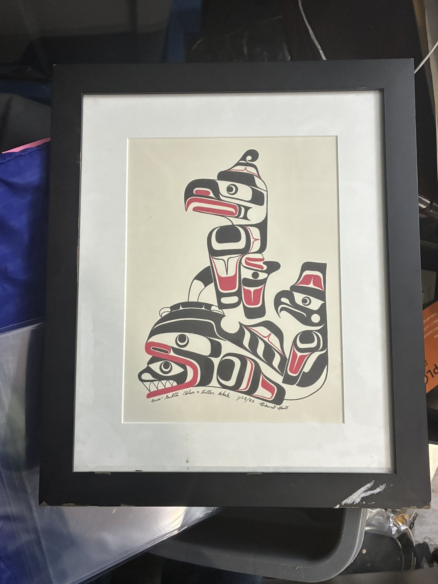 Richard Hunt Signed Serigraph 1986 – Thunderbird & Killer Whale – Indigenous Art