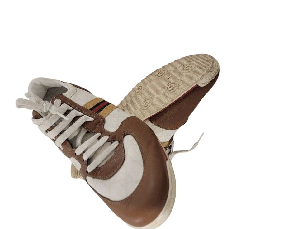 GUCCI/Low Top Sneakers/Micro Guccisima/Shelly Line/US 12 / UK11.5/BRW/Leather -(Available for Local Pickup) . WOW DEAL !!!!