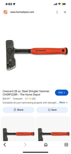 Crescent 28 oz Steel Shingler Hammer