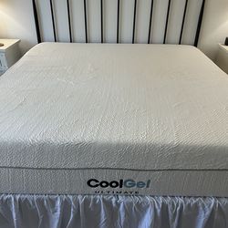 King size mattress, with box spring and frame