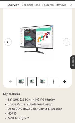 LG 32” 75Hz 1440p monitor