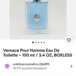 Versace Pour Homme Eau De Toilette ~ 100 ml / 3.4 OZ, BOXLESS