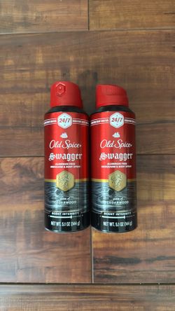 Old Spice SWAGGER Aluminum Free Underarm & Body Spray; 24/7 Signature Scent Control: Scent of Cedarwood; 5.1 oz Each (2 for $12)