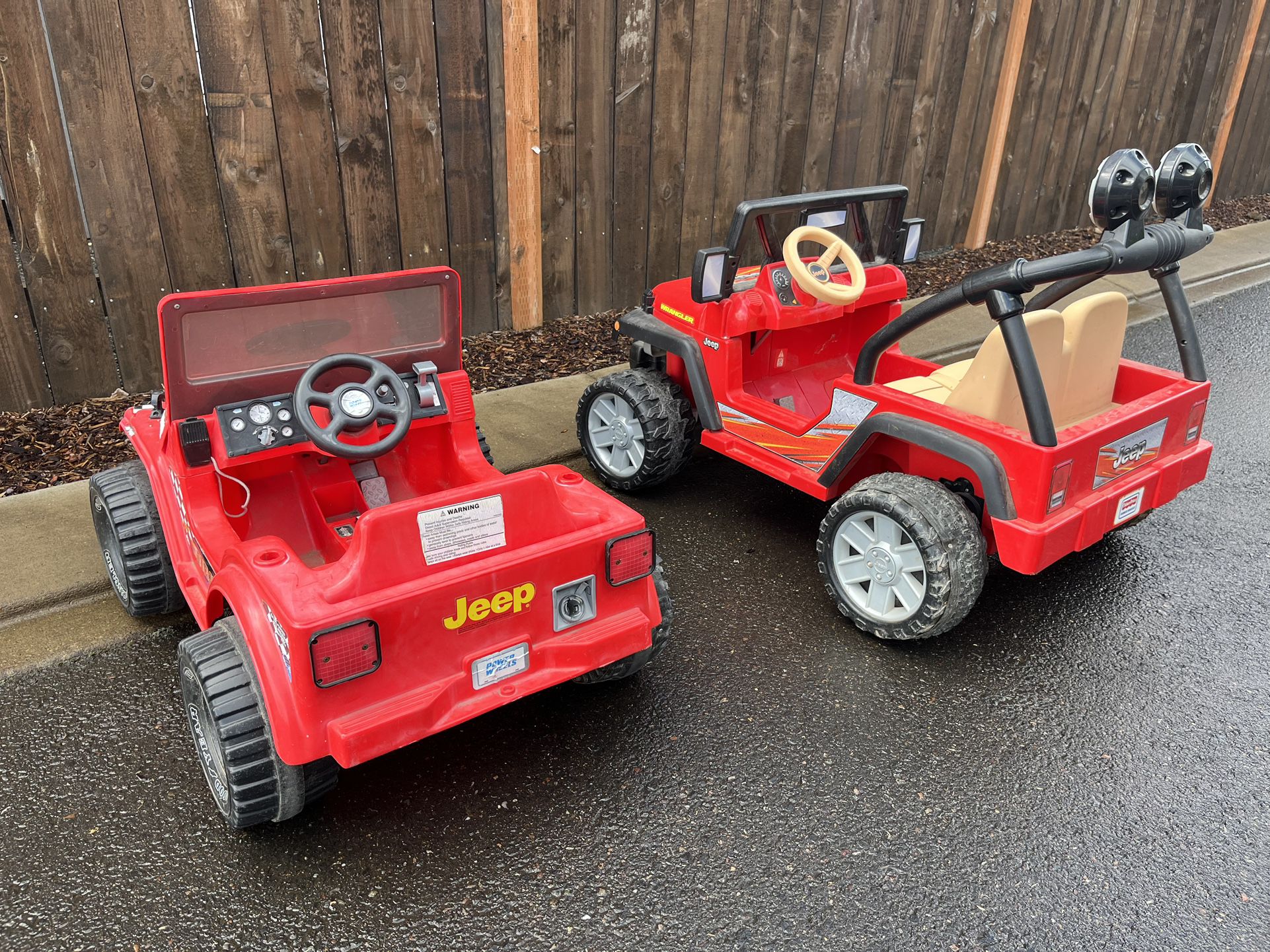 2 Red Power Wheels Jeep 