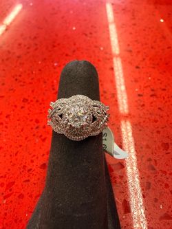 14KT White Gold Engagement Ring W/ Natural Round Center 45976-1