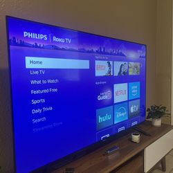 TV 55” Philips 6000 Serie 4K UHD Roku Black