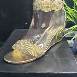 NEW Adrianna Papell Adelaide Metallic Wedge Heels
