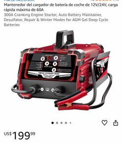 Mantenedor del cargador de batería de coche de 12V/24V, carga rápida máxima de 60A 300A Cranking Engine Starter, Auto Battery Maintainer, Desulfator,